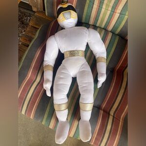 Vintage 1994 White POWER RANGERS 18” Stuffed Toy Plush Figure- Missing Shirt